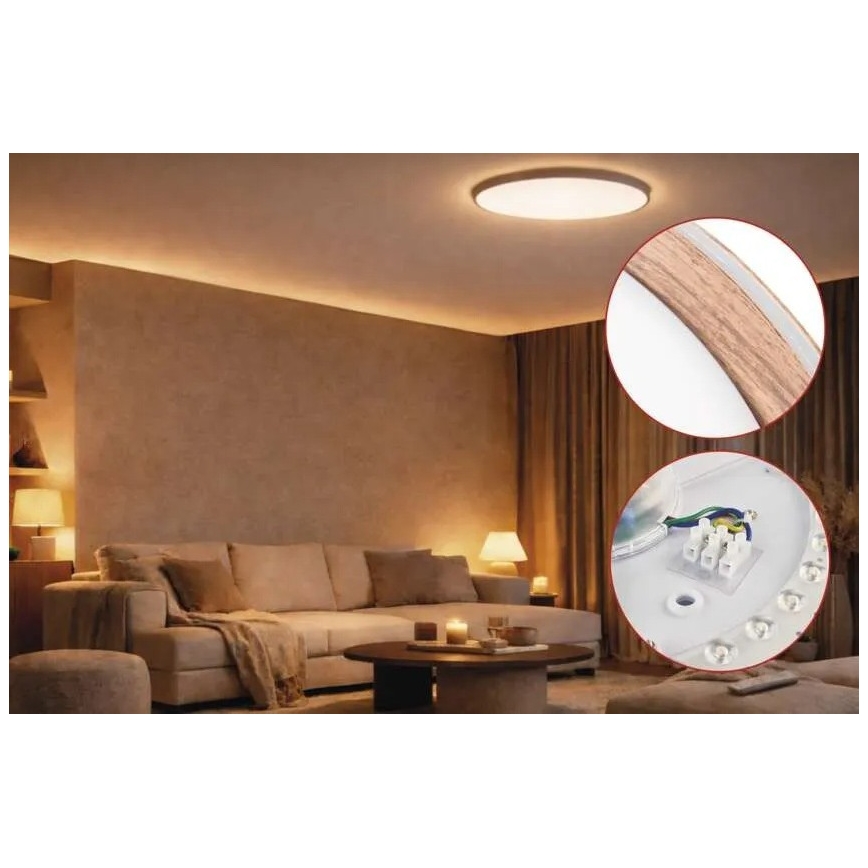 Dimmable LED Ceiling Light ILVI LED/30W/230V 2700-6500K Ø 40 cm Beige + Remote Control