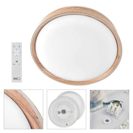 Dimmable LED Ceiling Light ILVI LED/30W/230V 2700-6500K Ø 40 cm Beige + Remote Control