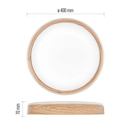 Dimmable LED Ceiling Light ILVI LED/30W/230V 2700-6500K Ø 40 cm Beige + Remote Control