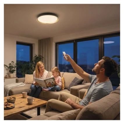 Dimmable LED ceiling light ILVI LED/30W/230V 2700-6500K Ø 40 cm black/brass + remote control