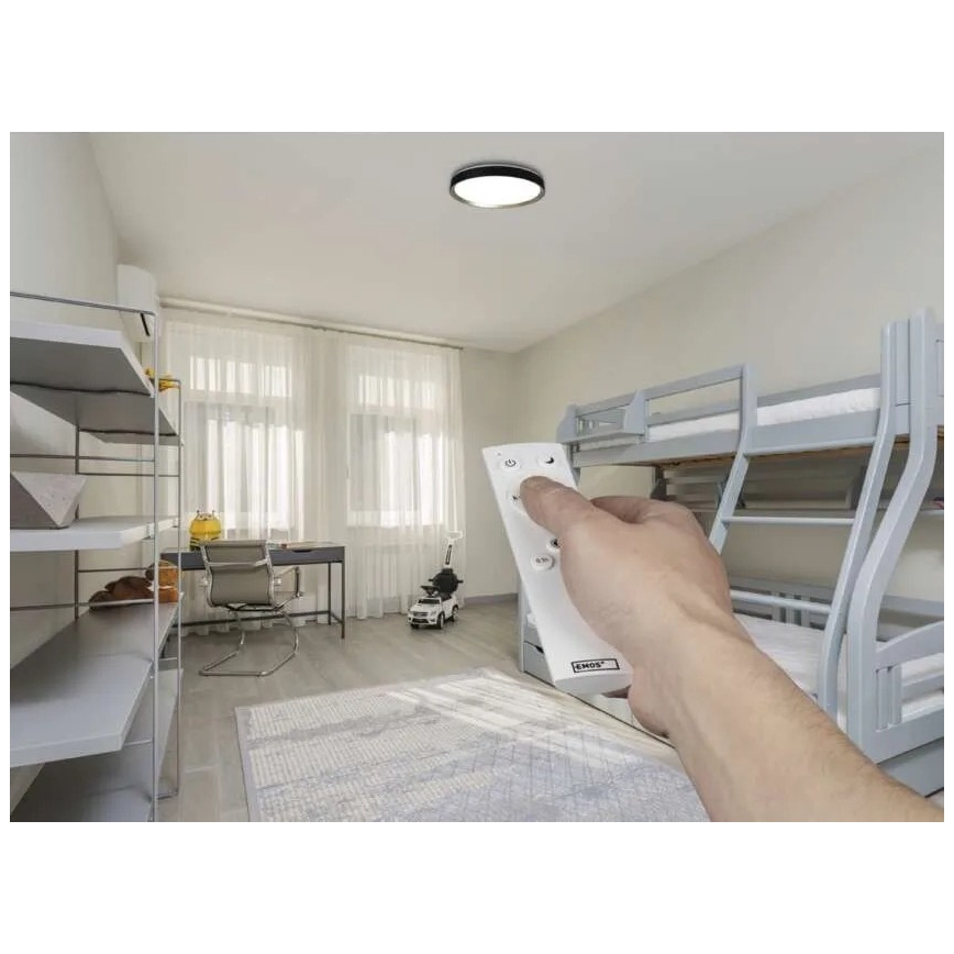 Dimmable LED ceiling light ILVI LED/30W/230V 2700-6500K Ø 40 cm black/brass + remote control