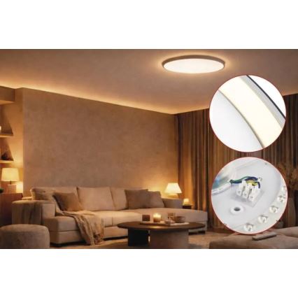 Dimmable LED ceiling light ILVI LED/30W/230V 2700-6500K Ø 40 cm black/brass + remote control