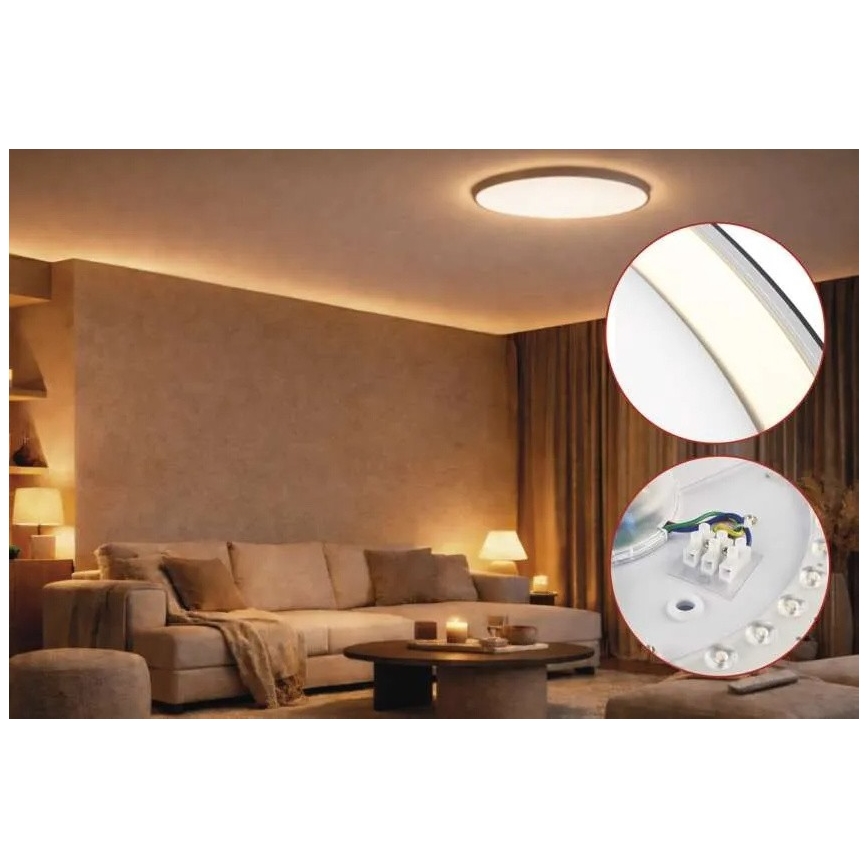 Dimmable LED ceiling light ILVI LED/30W/230V 2700-6500K Ø 40 cm black/brass + remote control