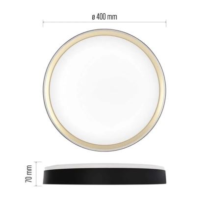 Dimmable LED ceiling light ILVI LED/30W/230V 2700-6500K Ø 40 cm black/brass + remote control
