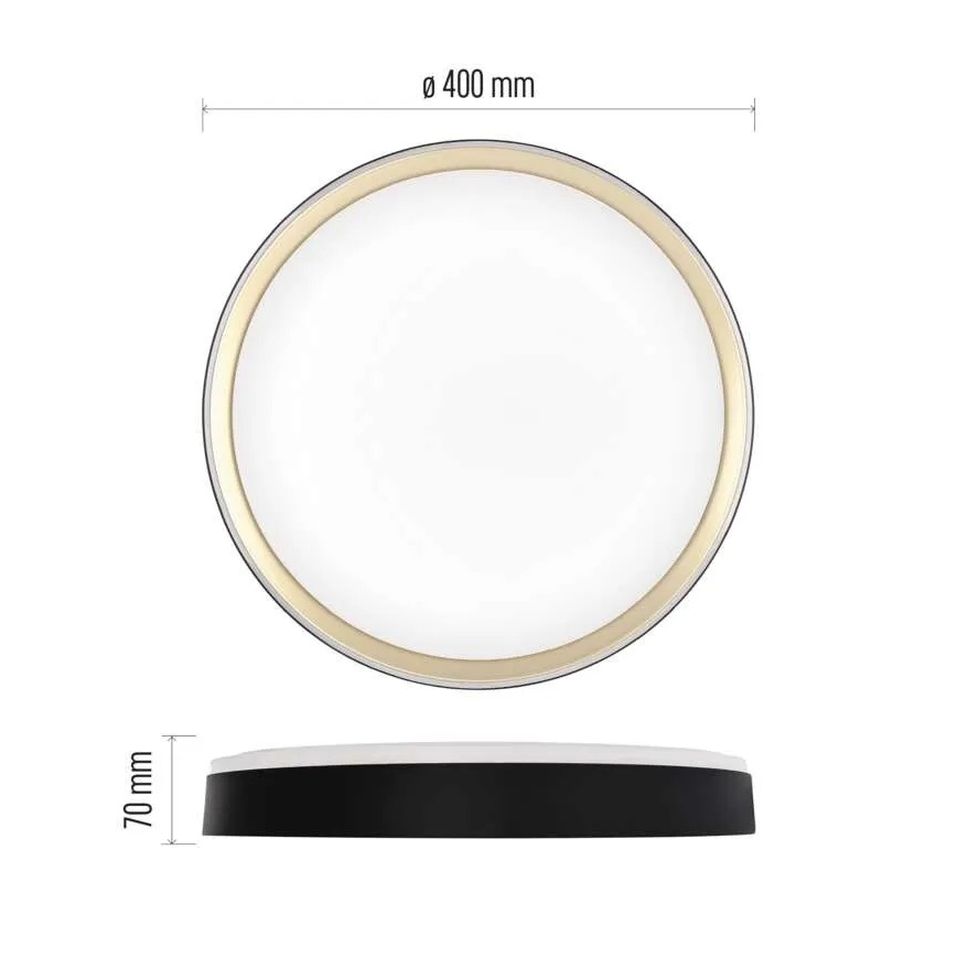Dimmable LED ceiling light ILVI LED/30W/230V 2700-6500K Ø 40 cm black/brass + remote control