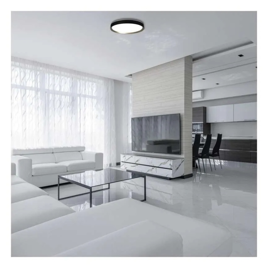 LED Dimmable Ceiling Light ILVI LED/45W/230V 2700-6500K Ø 50 cm Black/Brass + Remote Control