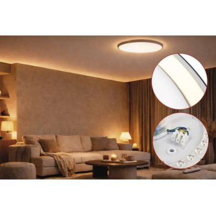 LED Dimmable Ceiling Light ILVI LED/45W/230V 2700-6500K Ø 50 cm Black/Brass + Remote Control