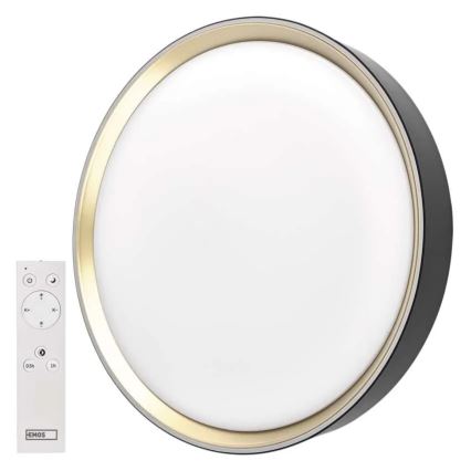 LED Dimmable Ceiling Light ILVI LED/45W/230V 2700-6500K Ø 50 cm Black/Brass + Remote Control