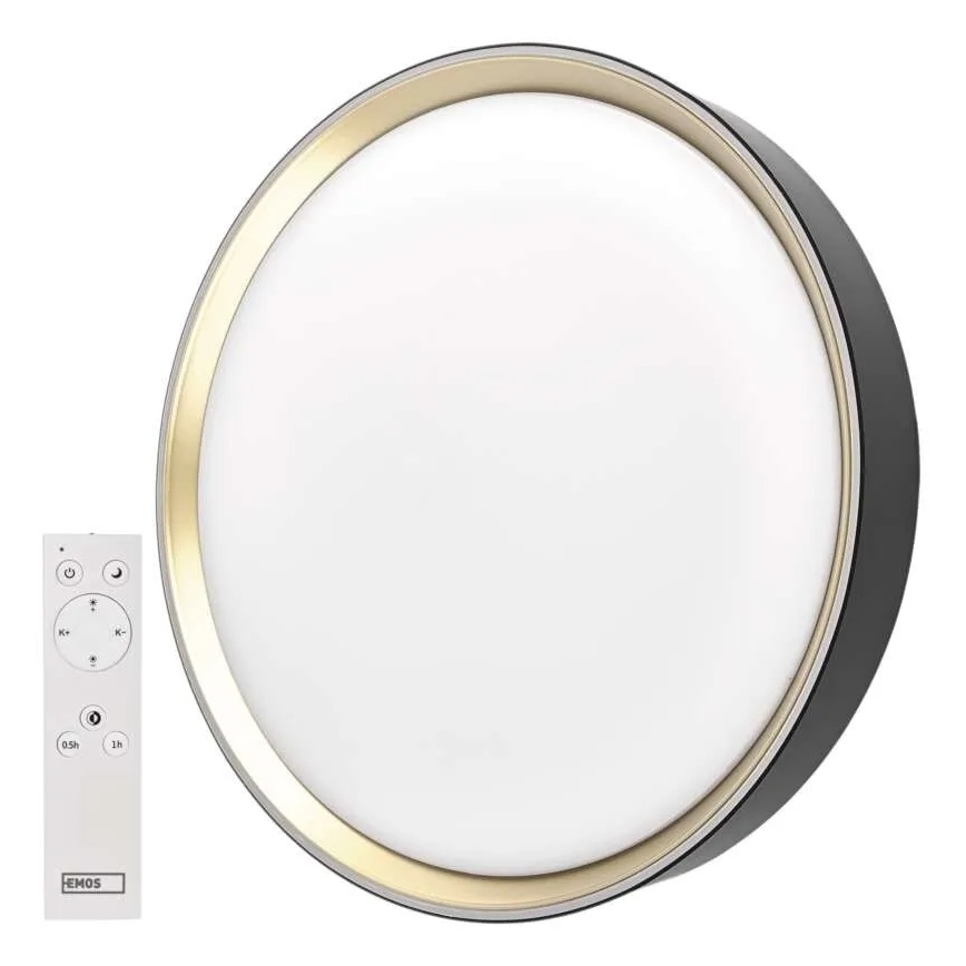 LED Dimmable Ceiling Light ILVI LED/45W/230V 2700-6500K Ø 50 cm Black/Brass + Remote Control