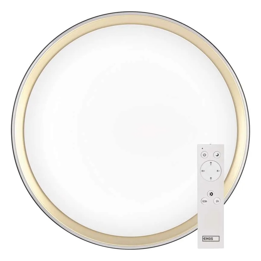 LED Dimmable Ceiling Light ILVI LED/45W/230V 2700-6500K Ø 50 cm Black/Brass + Remote Control