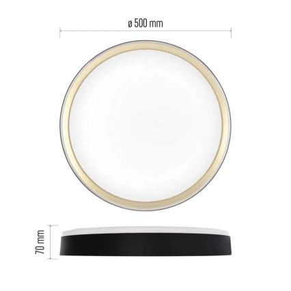 LED Dimmable Ceiling Light ILVI LED/45W/230V 2700-6500K Ø 50 cm Black/Brass + Remote Control
