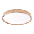 Dimmable LED Ceiling Light ILVI LED/45W/230V 2700-6500K Ø 50 cm Wood Finish + Remote Control