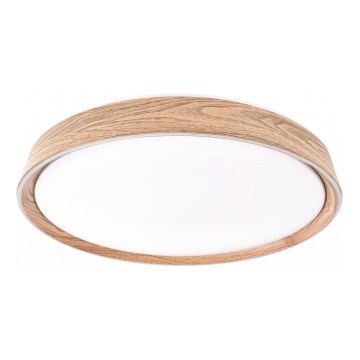 Dimmable LED Ceiling Light ILVI LED/45W/230V 2700-6500K Ø 50 cm Wood Finish + Remote Control