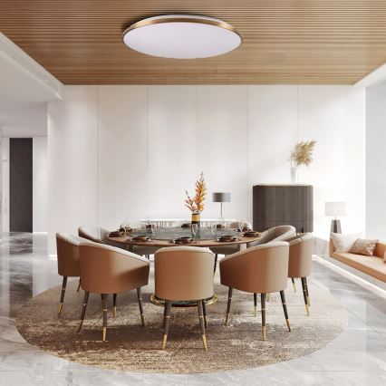 LED Dimmable Ceiling Light KERN LED/100W/230V 3000/4000/6000K Ø 100 cm Gold + Remote Control