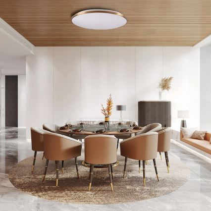 Dimmable ceiling light KERN LED/80W/230V 3000/4000/6000K Ø 80 cm gold + remote control