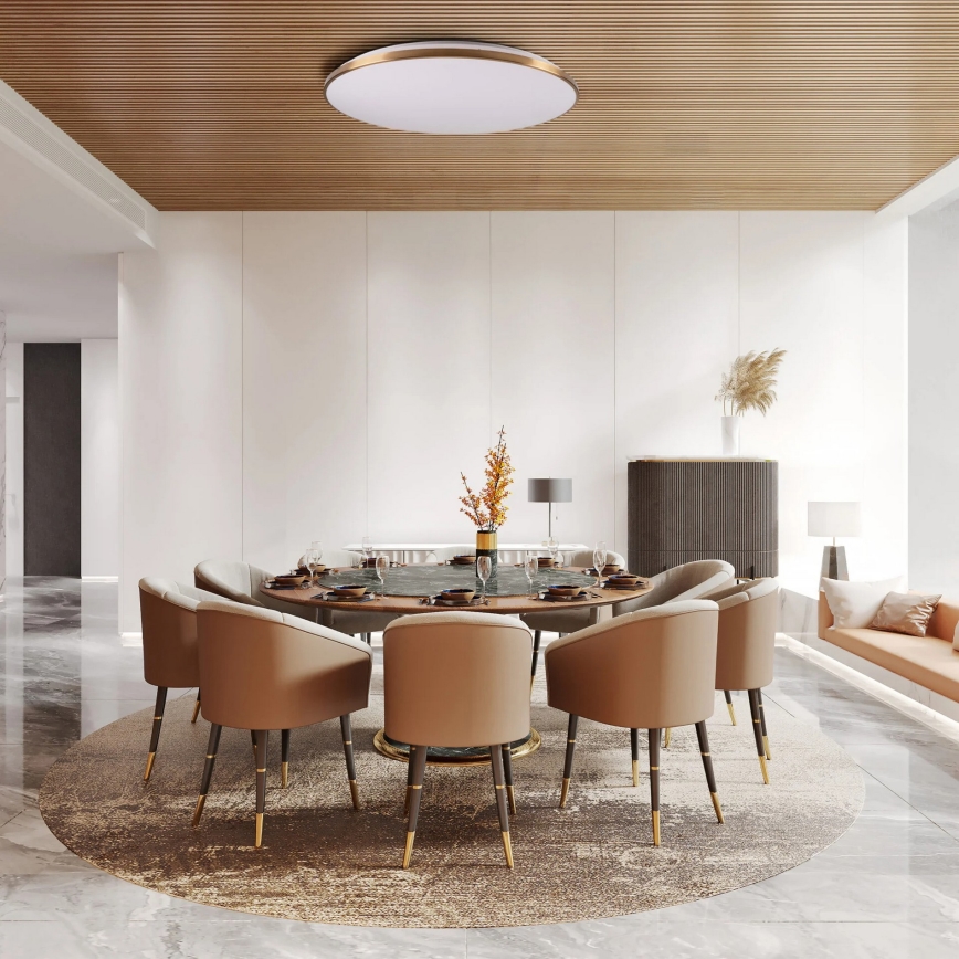 Dimmable ceiling light KERN LED/80W/230V 3000/4000/6000K Ø 80 cm gold + remote control