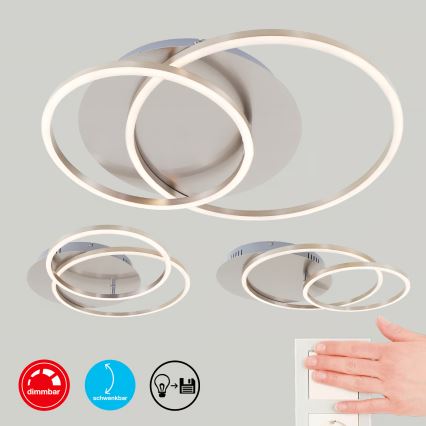 Dimmable LED Ceiling Light LED/28W/230V 3000K Matte Chrome