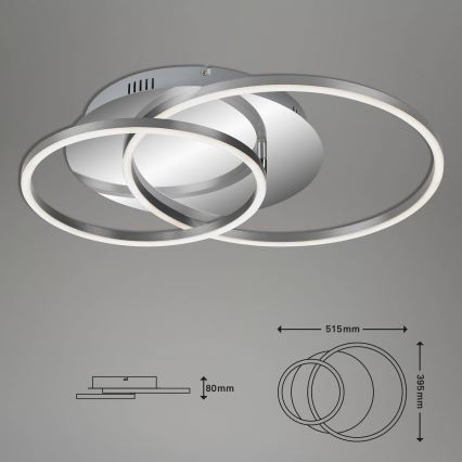 Dimmable LED Ceiling Light LED/28W/230V 3000K Matte Chrome