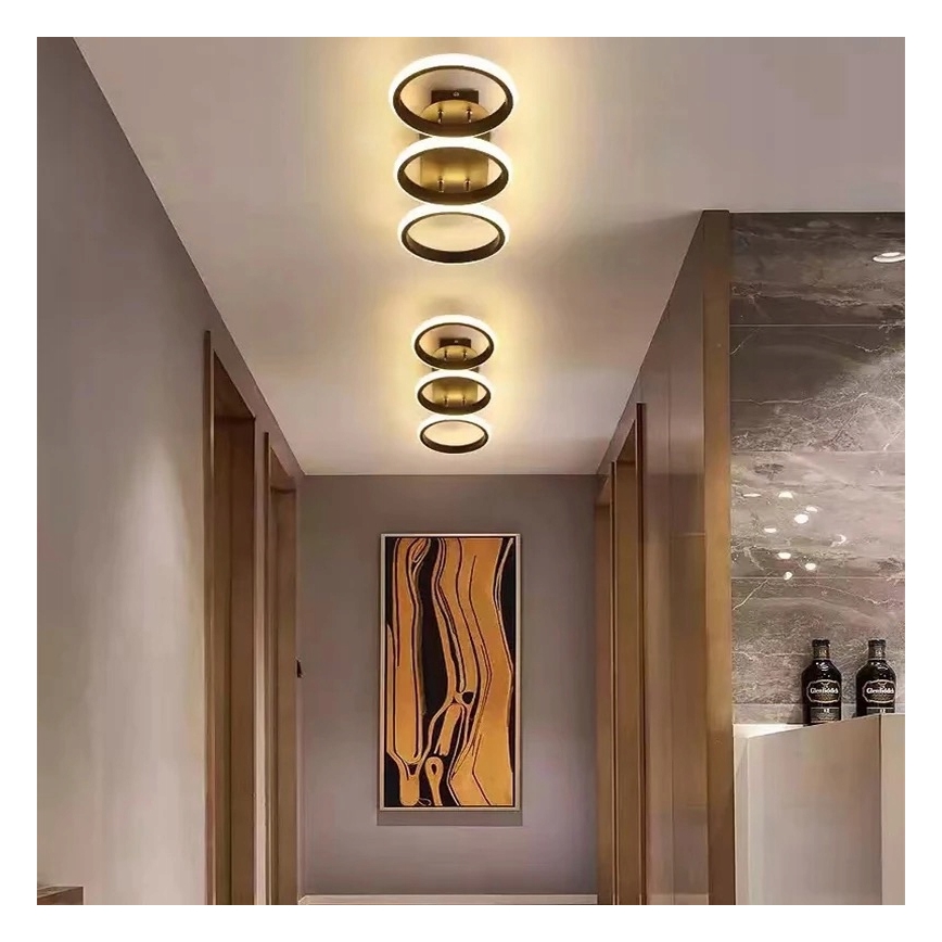 Dimmable LED ceiling light LED/30W/230V 3000-6500K black Tuya Wi-Fi + remote control