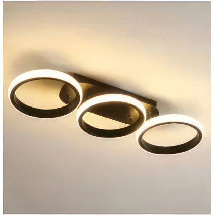 Dimmable LED ceiling light LED/30W/230V 3000-6500K black Tuya Wi-Fi + remote control