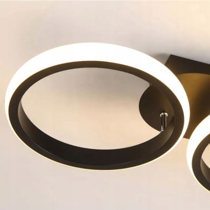 Dimmable LED ceiling light LED/30W/230V 3000-6500K black Tuya Wi-Fi + remote control