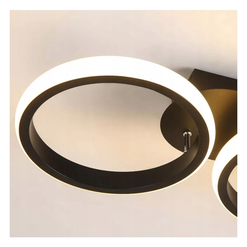 Dimmable LED ceiling light LED/30W/230V 3000-6500K black Tuya Wi-Fi + remote control