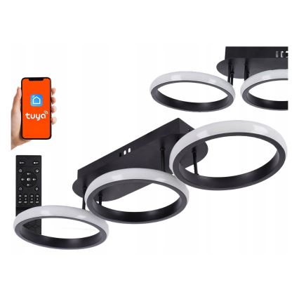 Dimmable LED ceiling light LED/30W/230V 3000-6500K black Tuya Wi-Fi + remote control