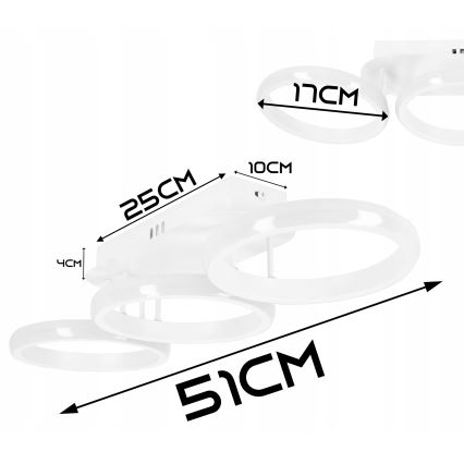 LED Dimmable Ceiling Light LED/30W/230V 3000-6500K White Wi-Fi Tuya + Remote Control