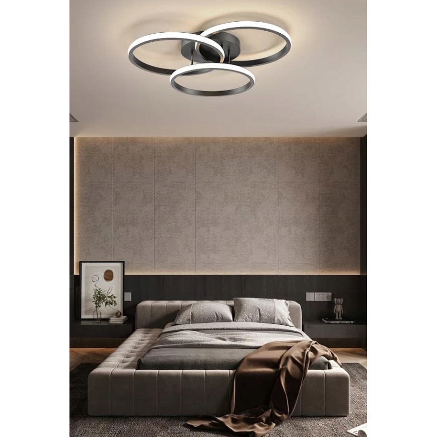 Dimmable LED Ceiling Light LED/70W/230V 3000-6500K Black + Remote Control