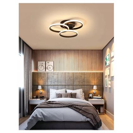 Dimmable LED Ceiling Light LED/70W/230V 3000-6500K Black + Remote Control