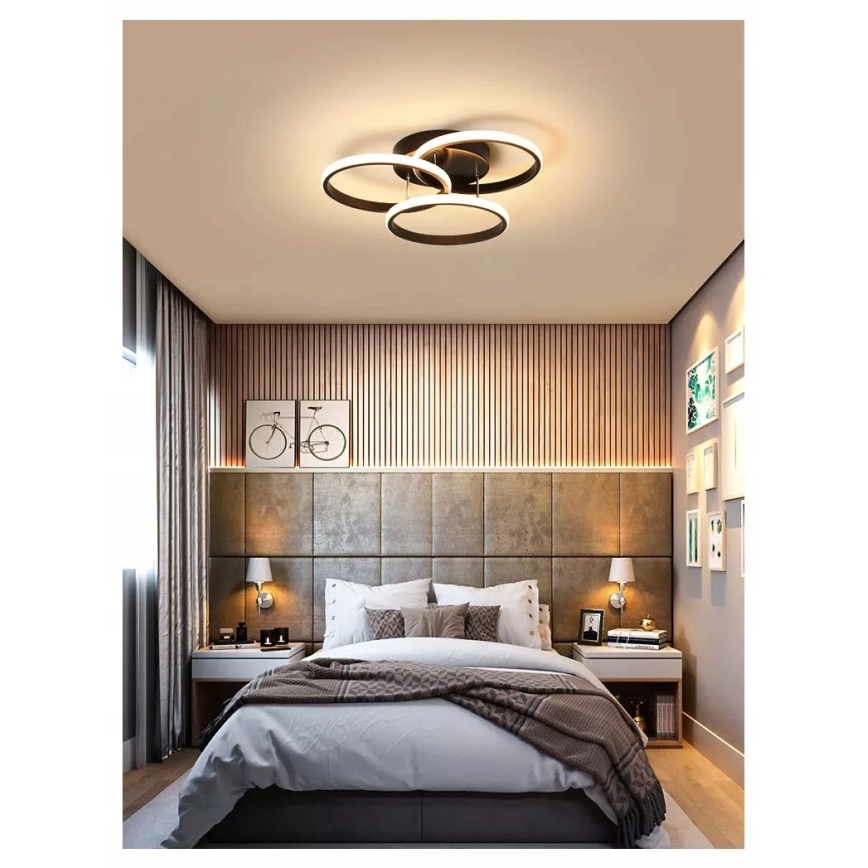 Dimmable LED Ceiling Light LED/70W/230V 3000-6500K Black + Remote Control