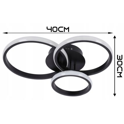 Dimmable LED Ceiling Light LED/70W/230V 3000-6500K Black + Remote Control