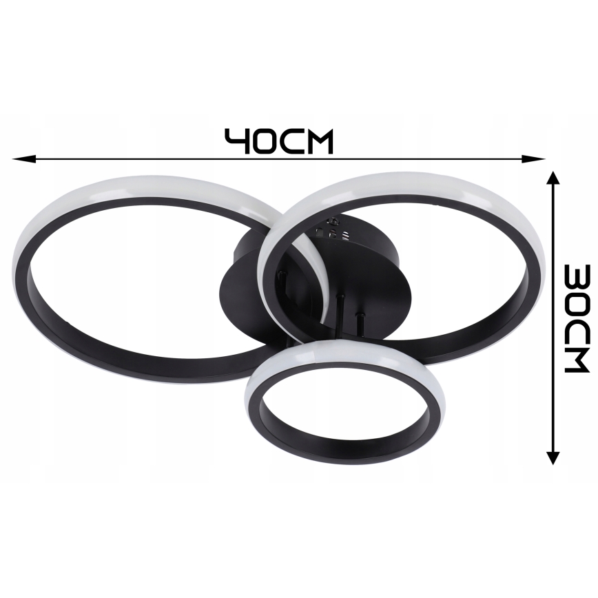 Dimmable LED Ceiling Light LED/70W/230V 3000-6500K Black + Remote Control