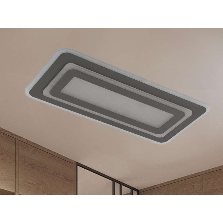 Dimmable LED ceiling light LED/85W/230V 3000-6500K gray + remote control