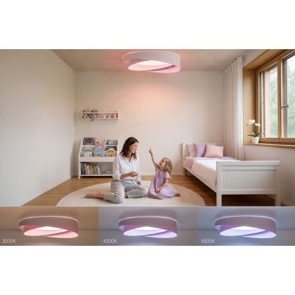 LED Dimmable Ceiling Light SMART GALAXY MODERN LED/24W/230V 3000-6500K dia. 55 cm White/Purple + Remote Control