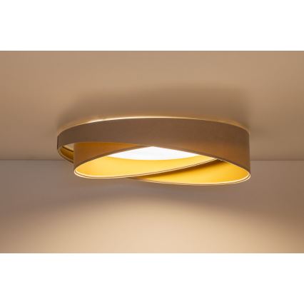 Dimmable LED Ceiling Light SMART GALAXY MODERN 24W/230V 3000–6500K Ø 55 cm Beige/Gold + Remote Control