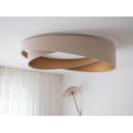 Dimmable LED Ceiling Light SMART GALAXY MODERN 24W/230V 3000–6500K Ø 55 cm Beige/Gold + Remote Control