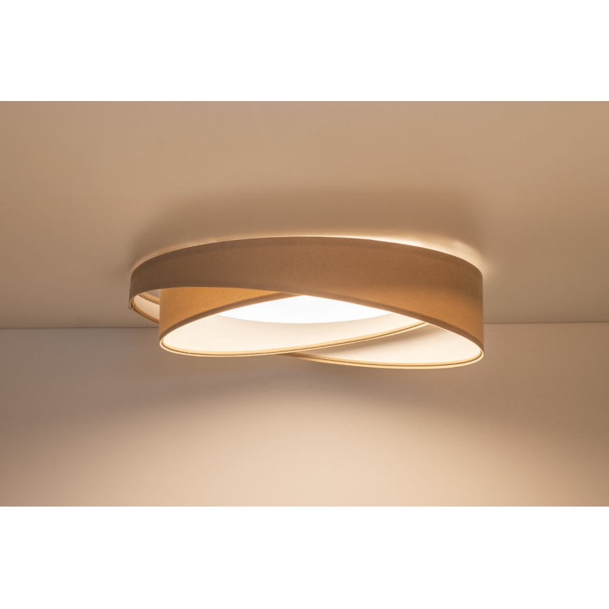 SMART GALAXY MODERN Dimmable LED Ceiling Light, 24W/230V, Tunable White 3000–6500K, Ø 55 cm, Beige/White — Includes Remote Control