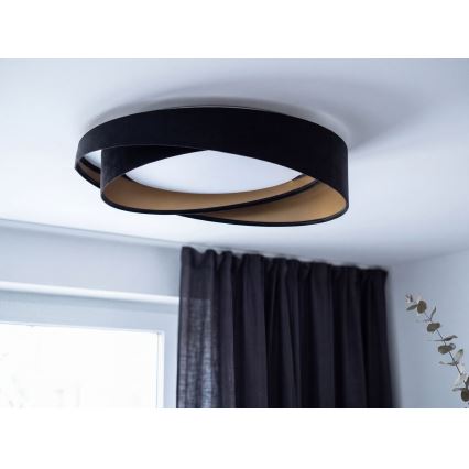 Dimmable ceiling LED light SMART GALAXY MODERN LED/24W/230V 3000–6500K Ø 55 cm Black/Gold + Remote Control