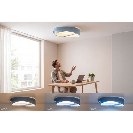 Dimmable LED ceiling light SMART GALAXY MODERN LED/24W/230V 3000-6500K Ø 55 cm blue + remote control