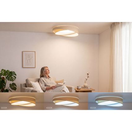 LED Dimmable Ceiling Light SMART GALAXY MODERN LED/24W/230V 3000-6500K diam. 55 cm cream/white + remote control