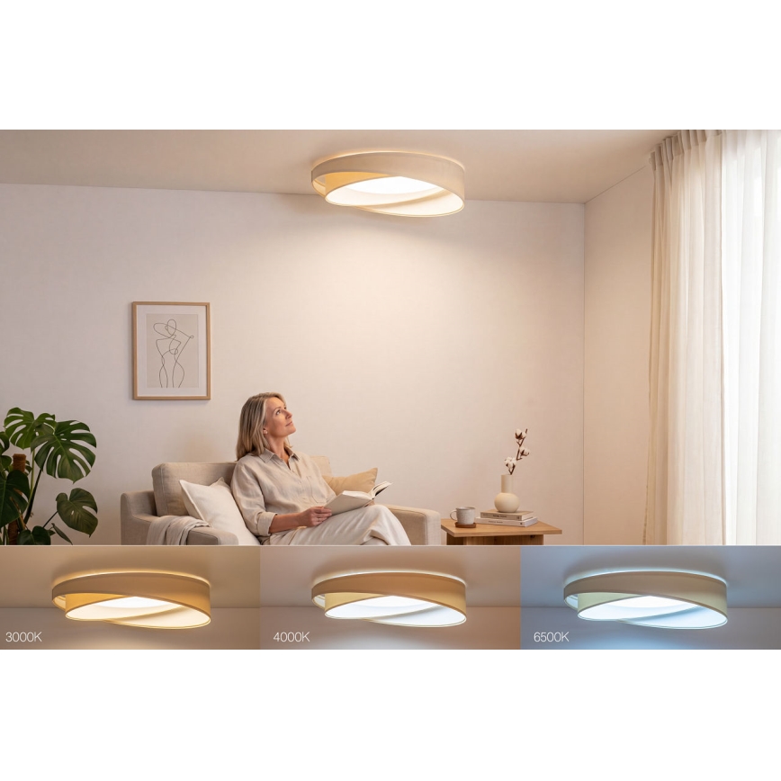 LED Dimmable Ceiling Light SMART GALAXY MODERN LED/24W/230V 3000-6500K diam. 55 cm cream/white + remote control