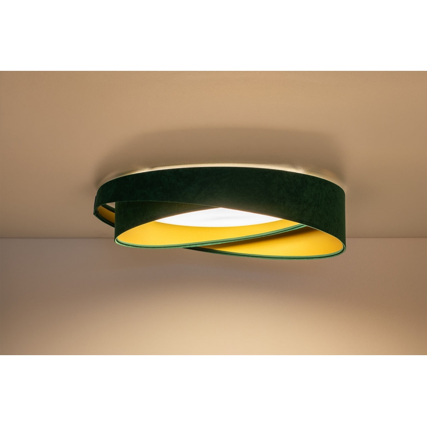 SMART GALAXY MODERN Dimmable LED Ceiling Light 24W/230V 3000-6500K Ø 55 cm Green/Gold + Remote Control
