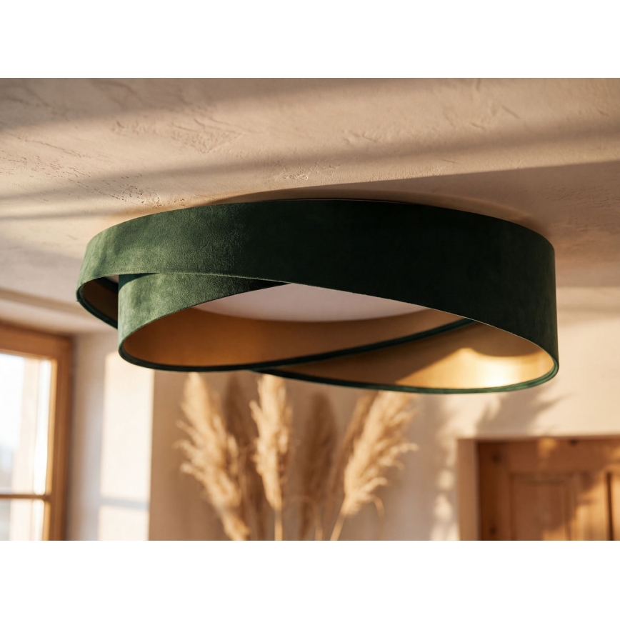 SMART GALAXY MODERN Dimmable LED Ceiling Light 24W/230V 3000-6500K Ø 55 cm Green/Gold + Remote Control