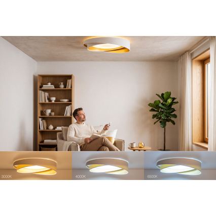 Dimmable LED Ceiling Light SMART GALAXY MODERN LED/24W/230V 3000-6500K Ø 55 cm white/gold + remote control