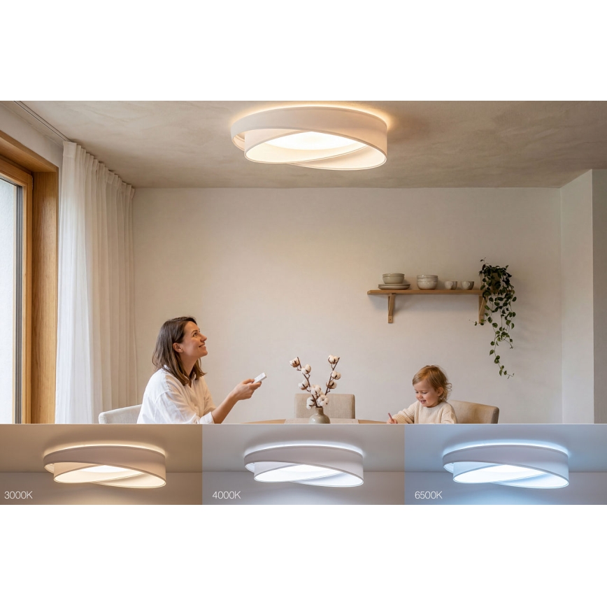 Dimmable LED Ceiling Light SMART GALAXY MODERN LED/24W/230V 3000-6500K Ø 55 cm white + remote control