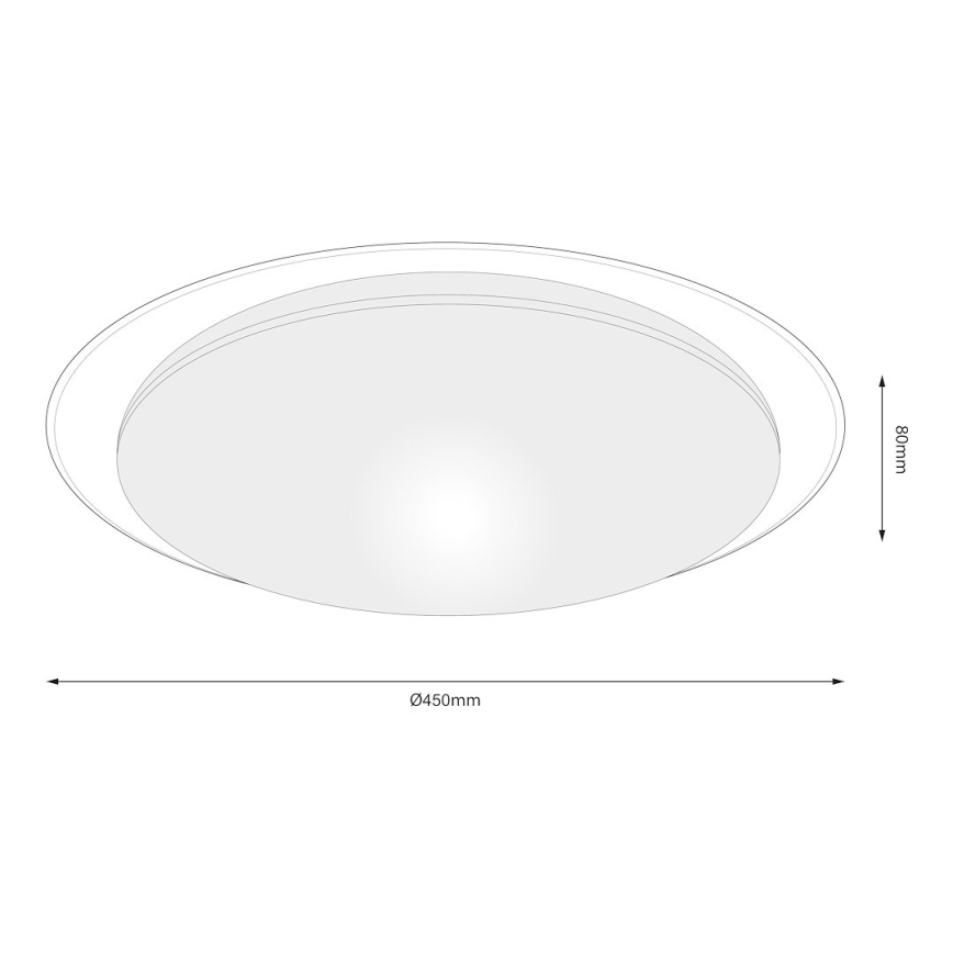 SONIC LED dimmable ceiling light 35W, 230V, 3000–6000K, Ø 45 cm, white – with remote control