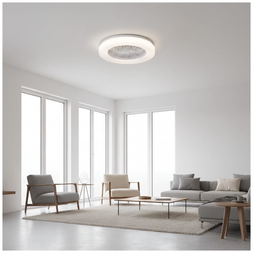 LED Dimmable ceiling light with fan VENTELUX LED/24W/230V 3000/4000/6500K Ø 45 cm white + remote control