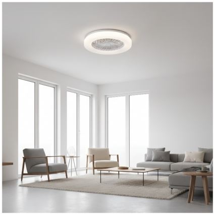 LED Dimmable ceiling light with fan VENTELUX LED/24W/230V 3000/4000/6500K Ø 45 cm white + remote control