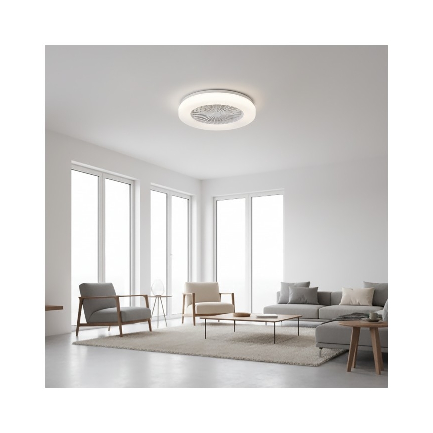 LED Dimmable ceiling light with fan VENTELUX LED/24W/230V 3000/4000/6500K Ø 45 cm white + remote control